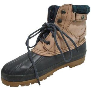 *Mountain Country Tan Green Plaid And Navy Blue Ankle Hiking Boots